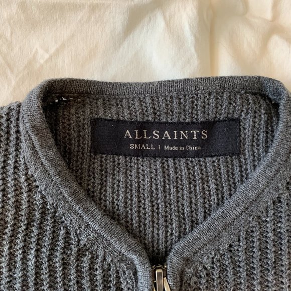 All Saints Metz Knit Cardigan Small Grey - Picture 4 of 9